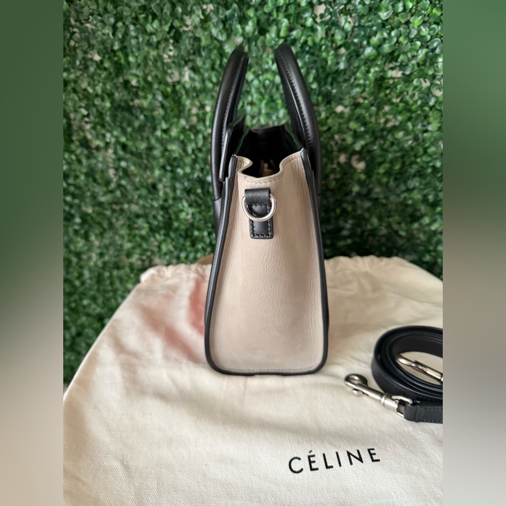 Celine Nano Luggage Tote Red/Black Leather & Suede Authentic - Picture 5 of 10